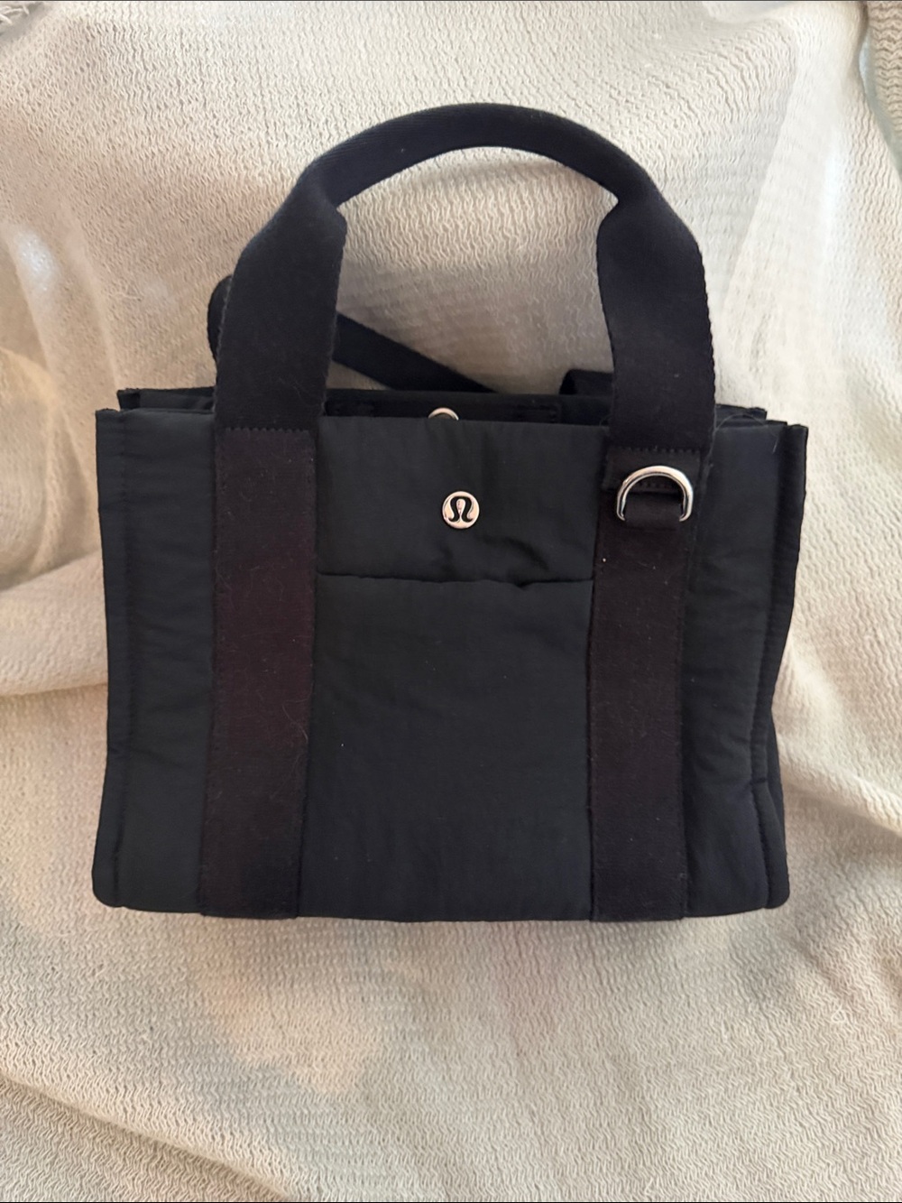 lululemon athletica Black Compact Tote with Logo Accent
